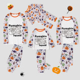 Halloween Matching Family Pajamas Pumpkin Squad Spider Web Squad White Pajamas Set
