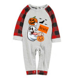 Halloween Matching Family Pajamas Pumpkin Ghost Boo Gray Pajamas Set