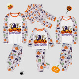 Halloween Matching Family Pajamas Pumpkins Tree Boo Squad White Pajamas Set