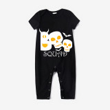 Halloween Matching Family Pajamas Boo Squad Skulls Black Pajamas Set
