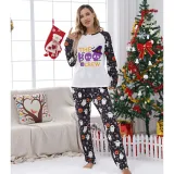 Halloween Matching Family Pajamas The Boo Crew Skulls White Pajamas Set