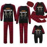 Halloween Matching Family Pajamas Happy Halloween Skeletons Couple Black Pajamas Set