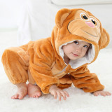 Baby Brown Monkey Onesie Kigurumi Fannel Pajamas Animal Halloween Cosplay Costumes