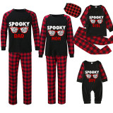 Halloween Matching Family Pajamas Spooky Mom Girl Boy Dad Black Pajamas Set