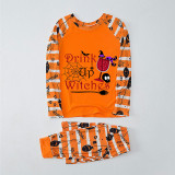 Halloween Matching Family Pajamas Drink Up Witches Orange Stripes Pajamas Set