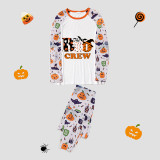Halloween Matching Family Pajamas Boo Crew Witch Hat White Pajamas Set