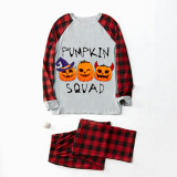 Halloween Matching Family Pajamas Evil Pumpkin Squad Gray Pajamas Set