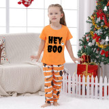 Halloween Matching Family Pajamas Hey Boo Orange Stripes Pajamas Set