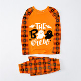 Halloween Matching Family Pajamas The Boo Crew Ghosts Bats Orange Plaids Pajamas Set
