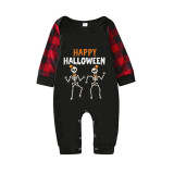 Halloween Matching Family Pajamas Happy Halloween Skeletons Couple Black Pajamas Set