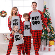 Halloween Matching Family Pajamas Hey Boo Gray Pajamas Set