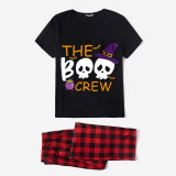 Halloween Matching Family Pajamas The Boo Crew Skulls Black Pajamas Set
