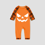 Halloween Matching Family Pajamas Pumpkin Ghostface Orange Plaids Pajamas Set
