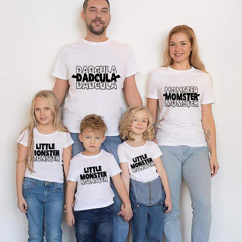 Halloween Matching Family Pajamas Exclusive Design Litte Monster T-shirts