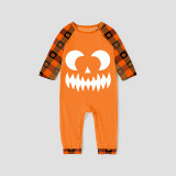 Halloween Matching Family Pajamas Sawtooth Ghostface Orange Plaids Pajamas Set