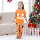 Halloween Matching Family Pajamas Sawtooth Ghostface Orange Stripes Pajamas Set