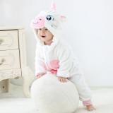 Baby White Unicorn Onesie Kigurumi Pajamas Animal Halloween Costumes for Unisex Babys