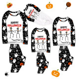 Halloween Matching Family Pajamas Happy Halloween Skeletons Couple White Pajamas Set