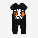 Halloween Matching Family Pajamas The Boo Crew Ghosts Bats Black Pajamas Set