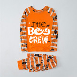 Halloween Matching Family Pajamas The Boo Crew Pumpkins Spiders Orange Stripes Pajamas Set