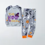 Halloween Matching Family Pajamas The Boo Crew Skulls White Pajamas Set