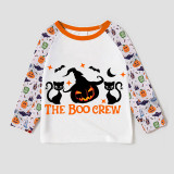 Halloween Matching Family Pajamas The Boo Crew Cats Witch Pumpkin White Pajamas Set