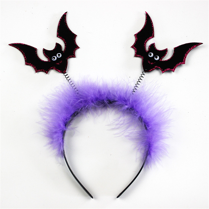 Halloween Feather Headband Black Wings Bats Dress Up Hair Accessories