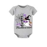 Halloween White One Piece Baby Bodysuit My First Halloween Witch Hat Ghost Jumpsuit