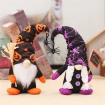 Halloween Decorations Faceless Gnomies Hold Up Broom Sign Forest Man Gandalf Ornaments