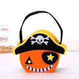 Halloween Colorful Cartoon Candy Holder Buckets For Kids Pirate Pumpkin Owl Felt Candy Bags
