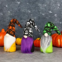 Halloween Decorations Faceless Gnomies With Skulls Print Hat Gandalf Ornaments