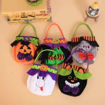Halloween Colorful Cartoon Candy Holder Buckets For Kids Pumpkin Evil Cat Candy Bags