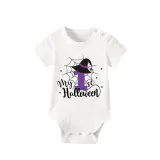 Halloween Orange One Piece Baby Bodysuit My First Halloween Witch Hat Spider Web Jumpsuit