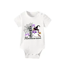 Halloween White One Piece Baby Bodysuit My First Halloween Witch Hat Ghost Jumpsuit