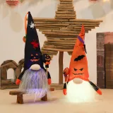 Halloween Decorations Faceless Doll With LED Lights Non-woven Ghost Old Man Doll Gandalf Ornaments