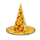 Halloween Witch Hat Party Costume Skull Pumpkin Seamless Pattern Hat