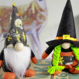 Halloween Decorations Faceless Doll With LED Lights Non-woven Ghost Forest Man Couple Doll Gandalf Ornaments