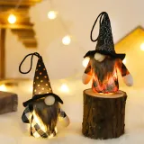 Halloween Decorations Faceless Doll With LED Lights Non-woven Forest Man Doll Gandalf Ornaments