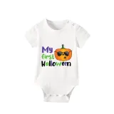 Halloween Gray One Piece Baby Bodysuit My First Halloween Pumpkin Jumpsuit