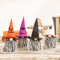 Halloween Decorations Faceless Doll With Bat Spider Cat Pumpkin Hat Gandalf Ornaments