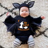 Halloween Dark Gray One Piece Baby Bodysuit My First Halloween Witch Batwing Sleeve Jumpsuit