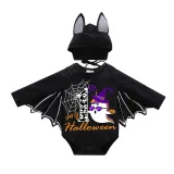 Halloween Gray One Piece Baby Bodysuit My First Halloween Hat Ghost Batwing Sleeve Jumpsuit
