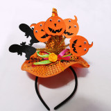 Halloween Party Headband Pumpkin Sequins Witch Hat Dress Up Hair Accessories