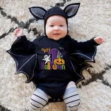 Halloween Black One Piece Baby Bodysuit My First Halloween Ghost Batwing Sleeve Jumpsuit