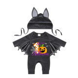 Halloween Black One Piece Baby Bodysuit My First Halloween Smile Pumpkin Batwing Sleeve Jumpsuit