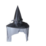 Halloween Witch Hat Party Costume Decoration Elegant Mesh Rose Hat