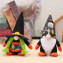 Halloween Decorations Faceless Doll With LED Lights Non-woven Ghost Forest Man Couple Doll Gandalf Ornaments