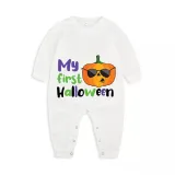 Halloween Gray One Piece Baby Bodysuit My First Halloween Pumpkin Jumpsuit