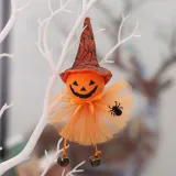 Halloween Decorations Cartoon Ghost Pumpkin Witch Cat Sarong Doll Hanging Bell Charm Ornaments