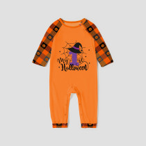 Halloween Orange One Piece Baby Bodysuit My First Halloween Witch Hat Spider Web Jumpsuit